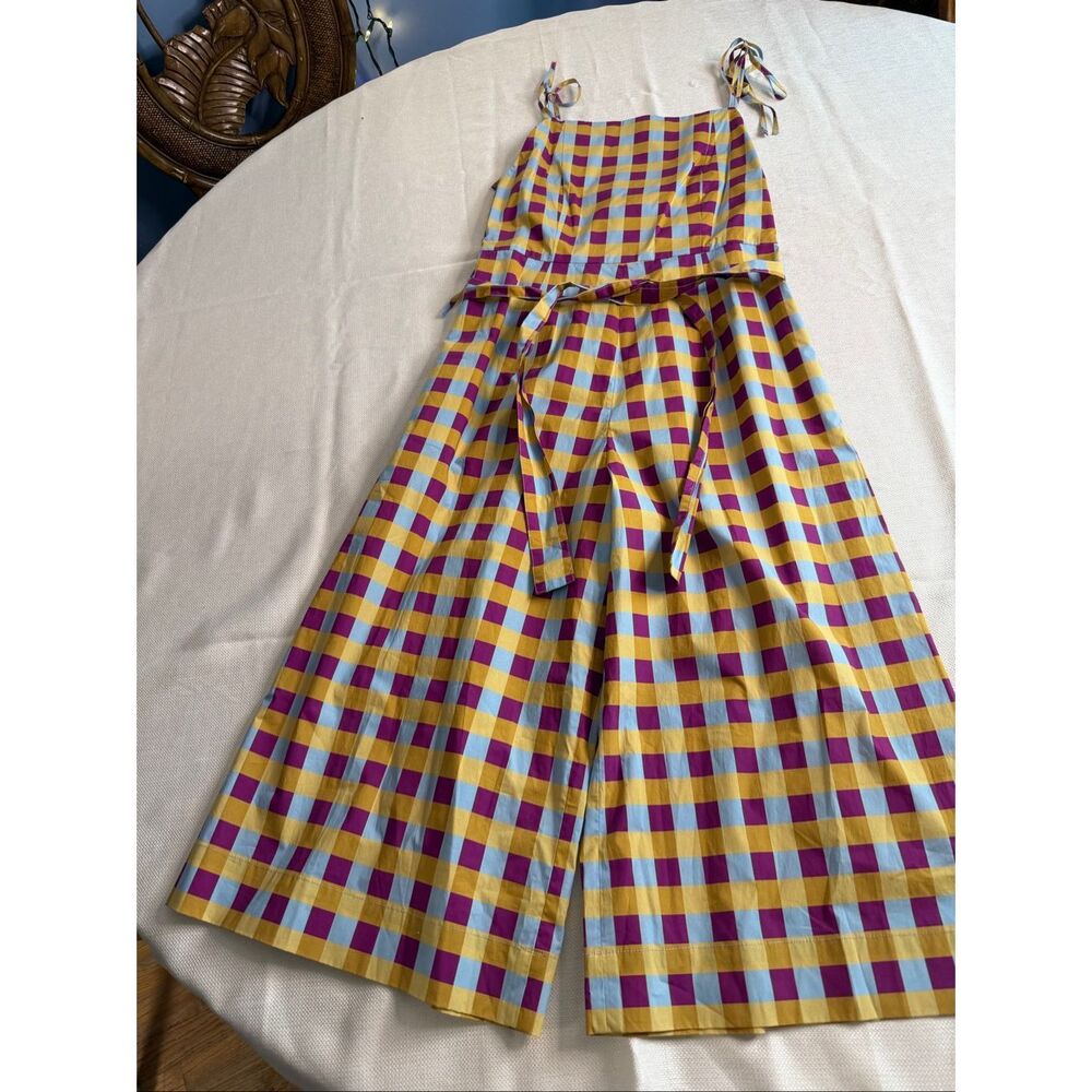 NWT Lhd Tie Strap Wide Leg Multicolor Jumpsuit Size 2 New